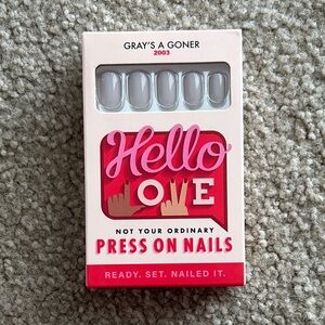 Hello Love Gray Press On Nails